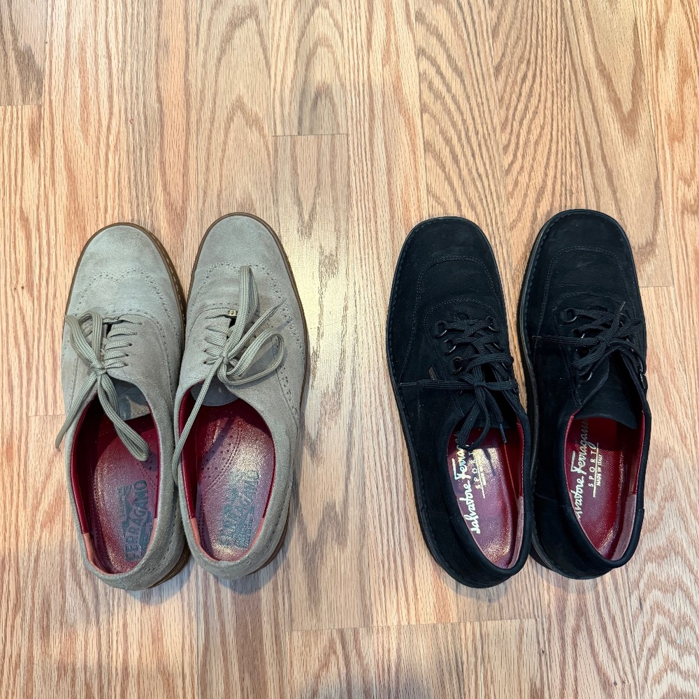 SOLD- 2 used pairs of Salvatore Ferragamo shoes